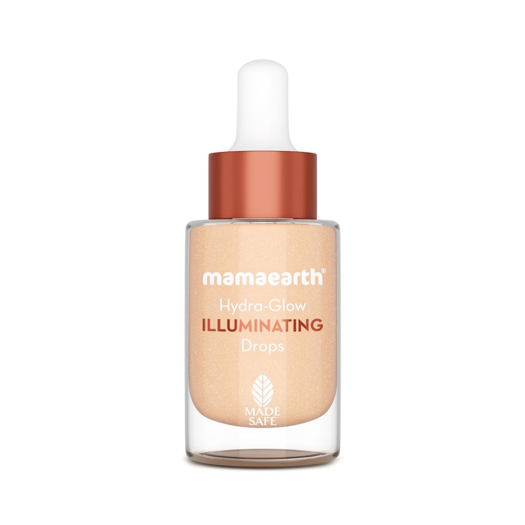 Mamaearth Hydra-Glow Illuminating Drops With Vitamin C & Hyaluronic Acid - 15Ml | All Skin Type Multi-Purpose Primer Drops |Light Moisturizes Skin | Gives Non-Greasy Dewy Finish