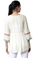 rytras Women's Rayon Solid Regular Fit Tunic Shirt - Image 2