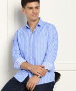 Men's Cotton Casual Wear Striped Regular Fit Shirt - Image 5