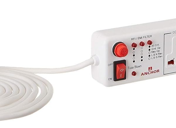Anchor by Panasonic 4 way 6A Universal Socket with 3 Switch & 1 Master Switch | 4 Way Extension Board with 1.5 Mtr Extension Cord | Multi Plug Socket for Home Wall, Office (22568)