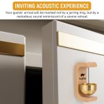HASTHIP® Beech Wooden Door Chime with Brass Bell, Dopamine Door Bell for Home, Self-Adhesive Magnetic Doorbell, Serene Acoustic for Home & Shop, Shopkeepers Door Chime, Ideal Housewarming Gift - Image 6