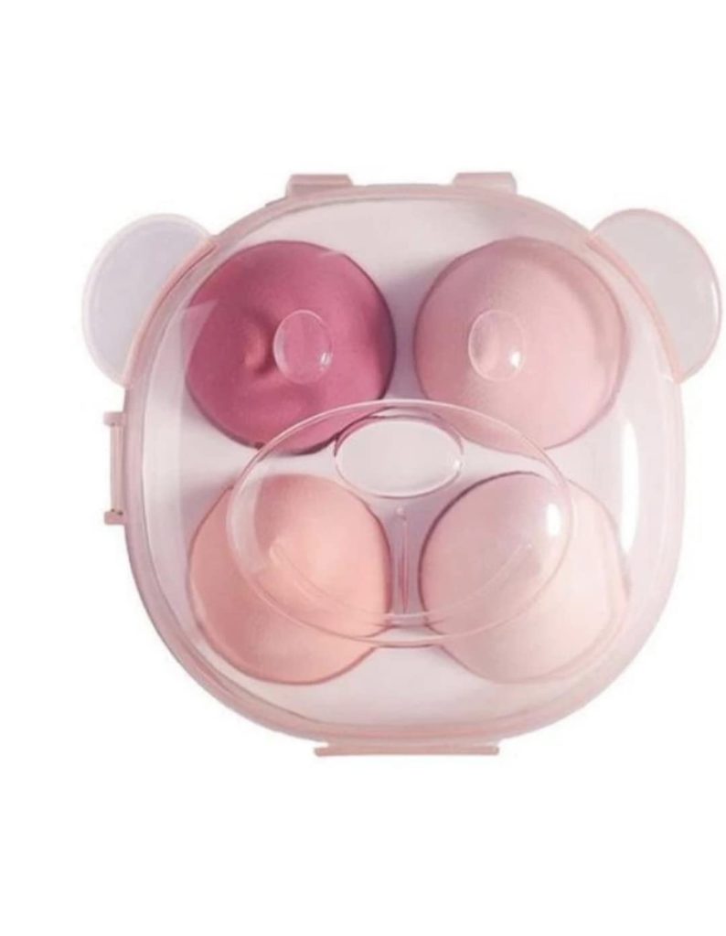feelhigh Cosmetics powder puff sponge 4 pieces in a 1 storage box