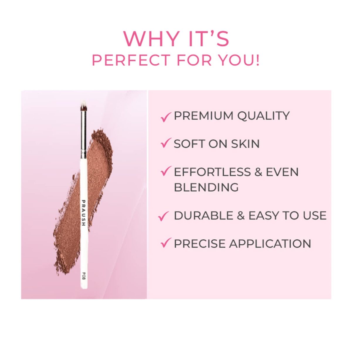 PRAUSH P08 - Plume Small Eyeshadow Blending Brush - Image 3