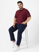 Urbano Plus Men's Black, White, Maroon Color-Block Regular Fit Full Sleeve Cotton T-Shirt - Image 5