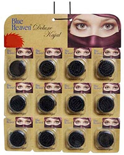 Blue Heaven Deluxe Gel Kajal (2 G, Black) (Set Of 12 Pc), Natural Finish