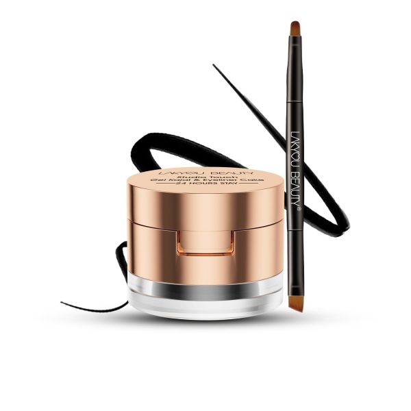 Lakyou Beauty Gel Kajal Eyeliner Cake | 24H Long Lasting | Waterproof | 2-in-1 Formula | Intense Color & Definition