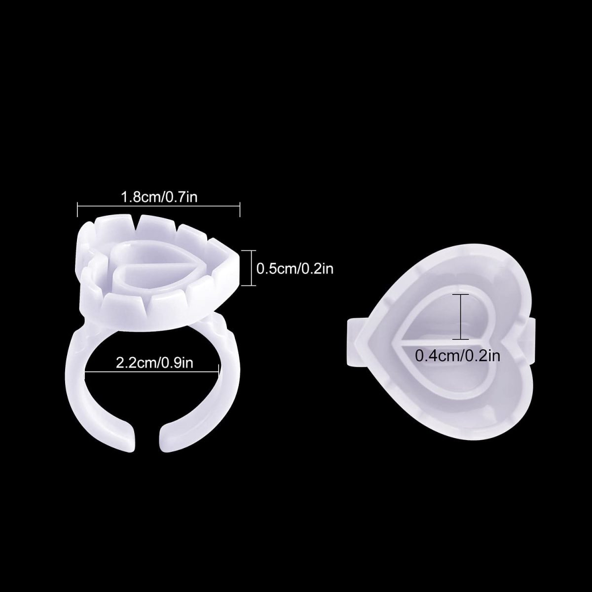 BBC 100pcs Aycrlic Fiber Smart Lash Glue Rings for Eyelash Extensions & Tatoos (White) - Image 4