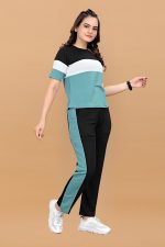 DTR FASHION Cotton Lycra Blend Front Taped Tracksuit - Image 3