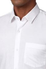 Peter England Men Polycotton Slim Fit Full Sleeve Stretchable Solid Shirt | Lycra Comfort - Image 4