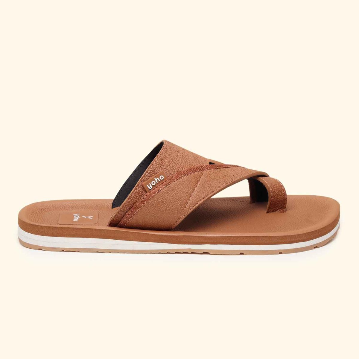 YOHO Snugly Ethnic Orthopedic Slippers for Men | Diabetic Blood Circulation | Toe Ring Slip-On | Stylish Lightweight Flip Flops with Footpharma Footbed | Anti-Skid Chappals for Everyday - Image 3