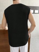 Imsa Moda Mens Waffle Tank Tops Sleeveless Round Neck Polycotton T-Shirt for Gym, Running and Outdoor - Image 5