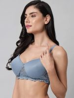 Emavic Women's Cotton Blend Lightly Padded Non-Wired Half Lace Padded T-Shirt Bra Combo Pack of 3 - Image 5