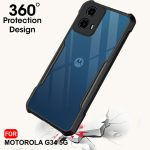 TheGiftKart Shockproof Crystal Clear Back Cover Case for Motorola Moto G34 / G45 5G | 360 Degree Protection | Protective Design | Transparent Back Cover for Moto G34 / G45 5G (PC & TPU, Black Bumper) - Image 3