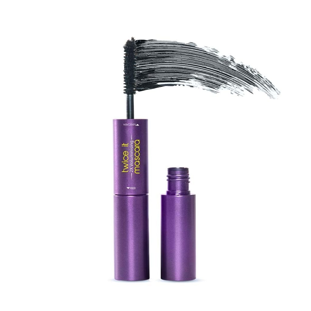 Glam21 Twice it 2X Voluminising Fiber Mascara | Waterproof | Instant Voluminising & Long Lasting with Fiber for Extra Definition Up to 24-Hours Stay - 10ml