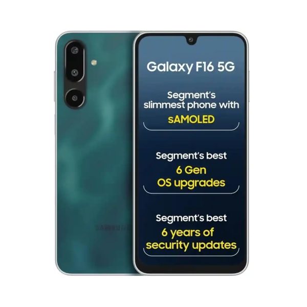 Samsung Galaxy F16 5G (Bling Black, 4GB RAM, 128GB Storage) | 50 MP Main Camera | IP54 | sAMOLED | Mediatek Processor