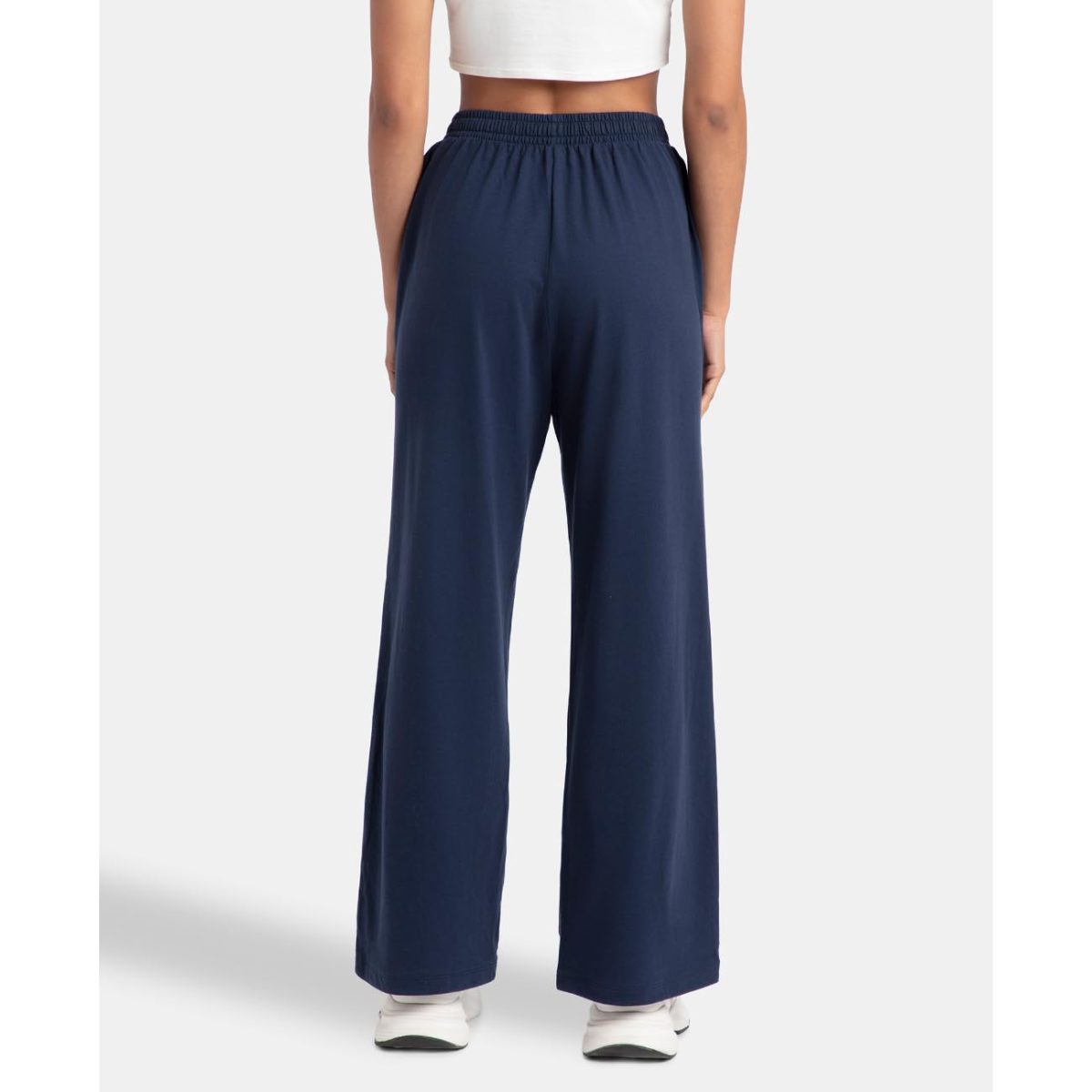 Jockey A158 Women's Super Combed Cotton Rich Straight Fit Mid Rise Wide Leg Pants - Image 3