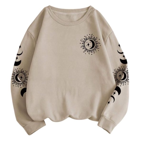 TAGAS Women's Sun & Moon Print Sweatshirt || Sweatshirt for Women ||Womens Winters WEAR || (WSS-22)