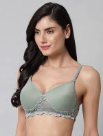 Emavic Women's Cotton Blend Lightly Padded Non-Wired Half Lace Padded T-Shirt Bra Combo Pack of 3 - Image 4
