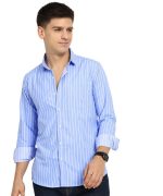 Men's Cotton Casual Wear Striped Regular Fit Shirt