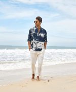 MADHAVISTA Men's Cotton Blend Full Sleeve Printed Short Kurta with Mandarin Collar Crafted from a Premium Cotton Blend - Image 4