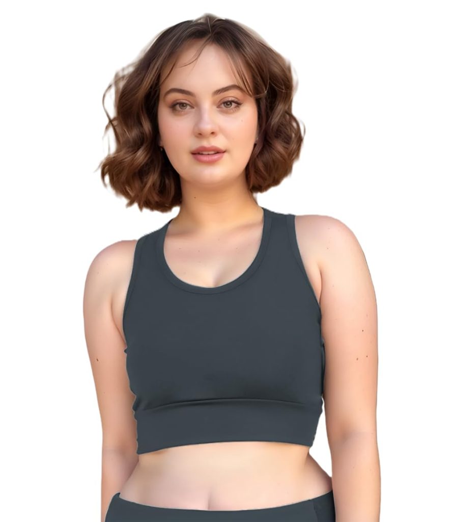 BLUEFICUS Premium Seamless Non-Padded Slip On Sports Bra Low Impact Workout Bras Activewear Sports Bra
