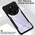 TheGiftKart Shockproof Crystal Clear Back Cover Case for Mi Redmi A4 5G / Redmi 14C 5G / Poco C75 5G / M7 5G | 360 Degree Protection | Protective Design | Transparent Cover (PC & TPU, Black Bumper) - Image 4