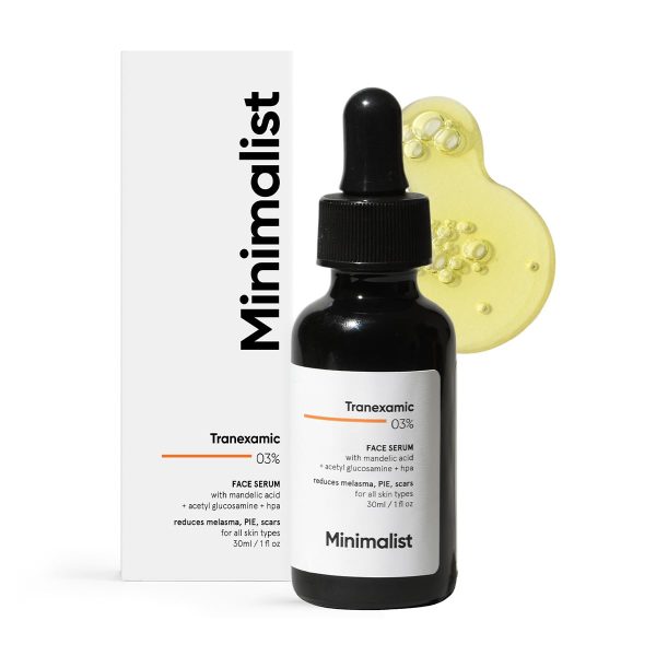 Minimalist 3% Tranexamic Acid Face Serum for Melasma, Pigmentation, Erythema & Acne Scars | Face Serum with HPA to Remove Melasma & Post Inflammatory Hyperpigmentation or Erythema (PIH & PIE) | 30 ml
