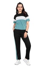 DTR FASHION Cotton Lycra Blend Front Taped Tracksuit