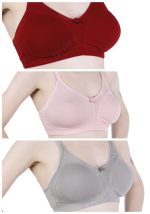 D DIVINE Reason for million smiles Women's Cotton-Lycra Non-Padded Non-Wired Full Coverage Bra with Broad Shoulder Straps Combo Pack of 3