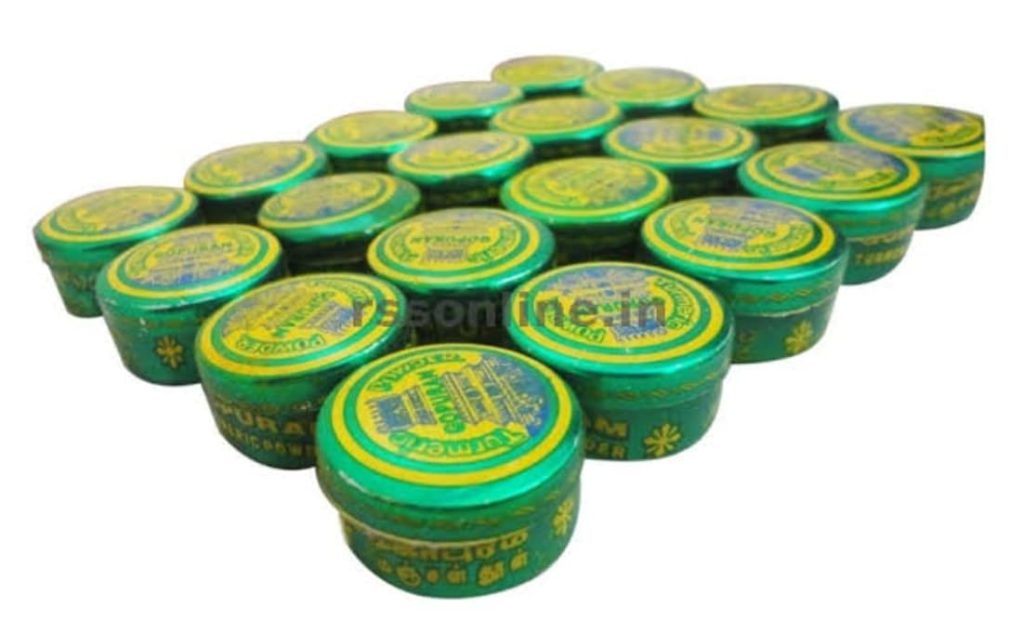 GOPURAM Kumkum and Turmeric Powder THAMBOOLAM Set (2G) TIN Gift Combo pack (40pc Kumkum + 40pc Turmeric) - Pack of 80 Pieces