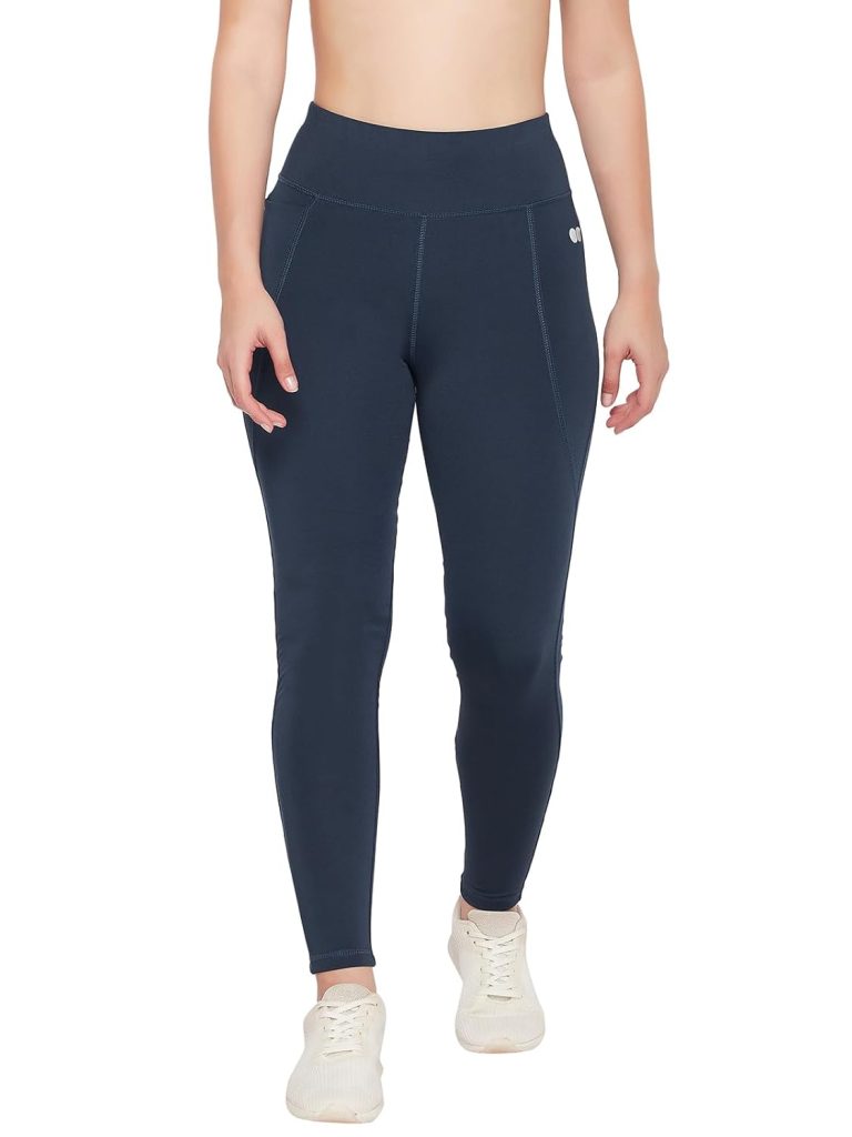 Clovia Women's Snug Fit High Rise Ankle-Length Activewear Sport Tights