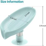 Six Sigma Leaf-Shape Self Draining Soap Dish Holder, Easy Clean Soap Dish for Shower with Suction Cup Creative soap Box, for Bathroom, Kitchen, Bathtub, Wash basins (Multicolor, plastic, Pack of 1) - Image 4