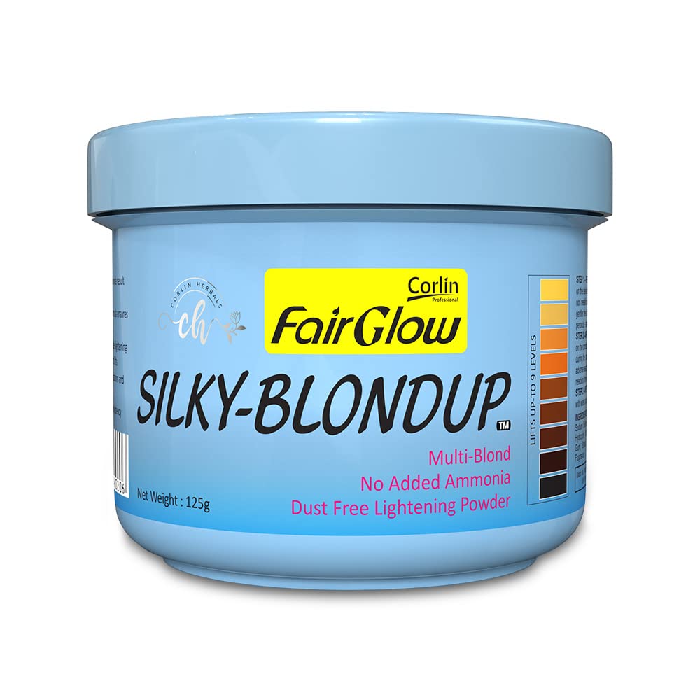 Corlin Fair Glow Silky Blondup Blondor Powder - Lifts upto 9 levels | For Men & Women, 125g