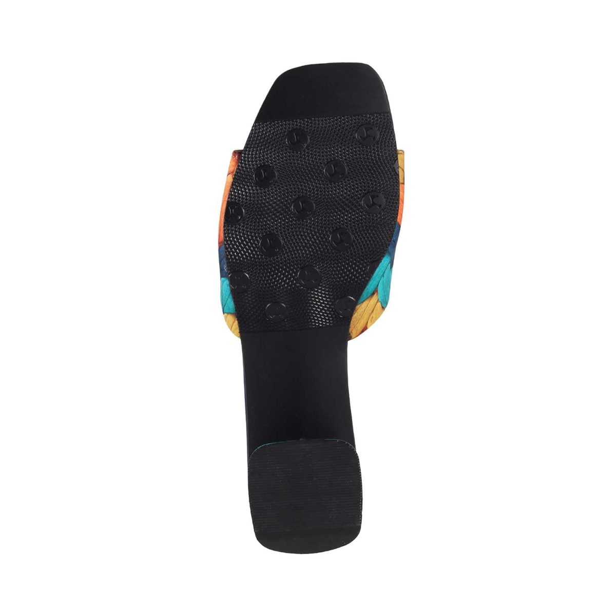 Mochi Women's Block Heel Multicolour Detail Fashion Sandal - Image 6