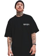 Men's Stylish Printed Oversized 3/4th Sleeve T-Shirt (Black) - Image 2