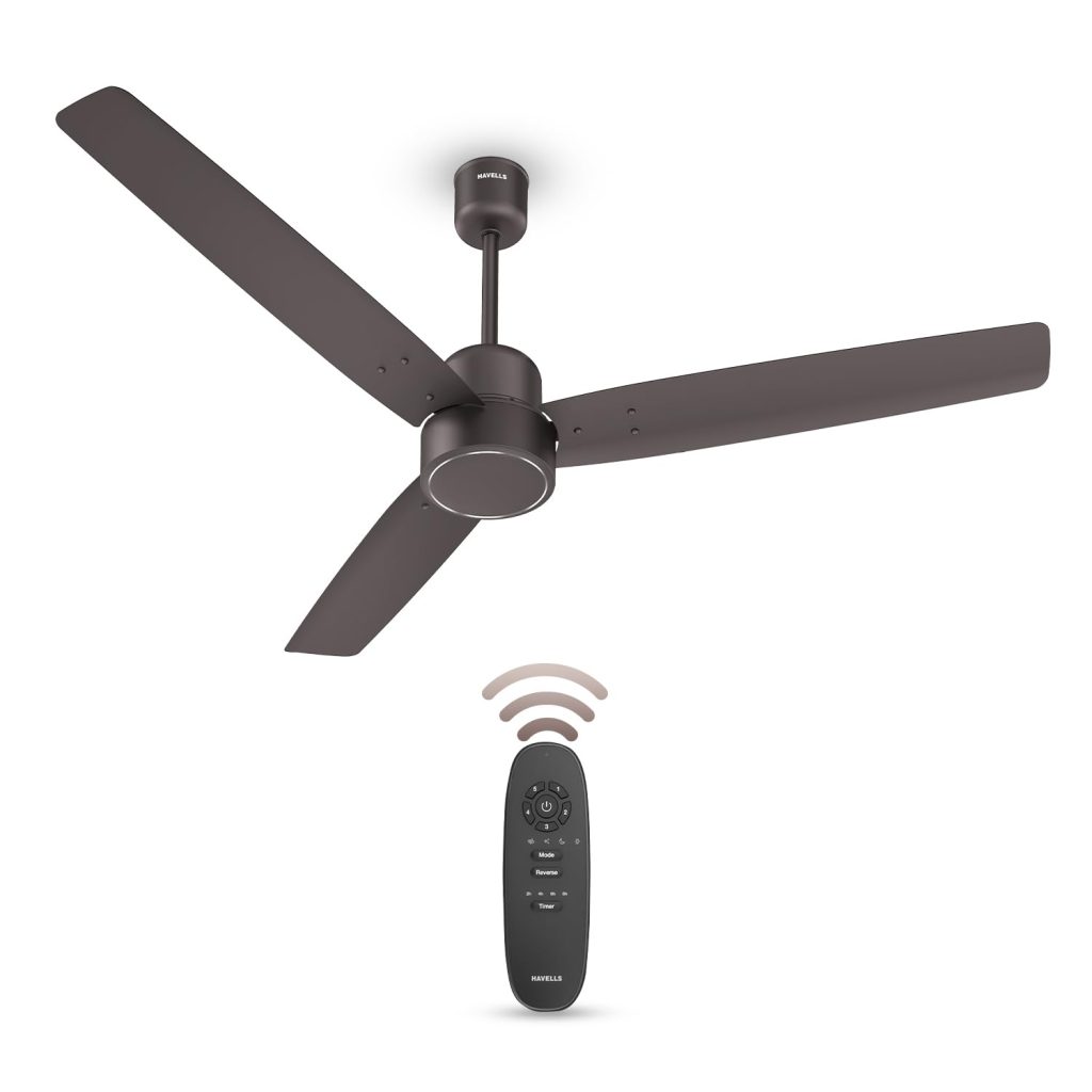 Havells FAB BLDC Ceiling Fan 1200mm, 350 RPM, Savings upto 65%, Reverse Rotation, 4 Modes (Boost, Sleep, Breeze, Mop), Low Wattage 30W, Low Noise, Air Flow:225 CMM, 3 Year Warranty, Cocoa Brown