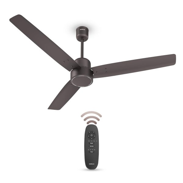 Havells FAB BLDC Ceiling Fan 1200mm, 350 RPM, Savings upto 65%, Reverse Rotation, 4 Modes (Boost, Sleep, Breeze, Mop), Low Wattage 30W, Low Noise, Air Flow:225 CMM, 3 Year Warranty, Cocoa Brown