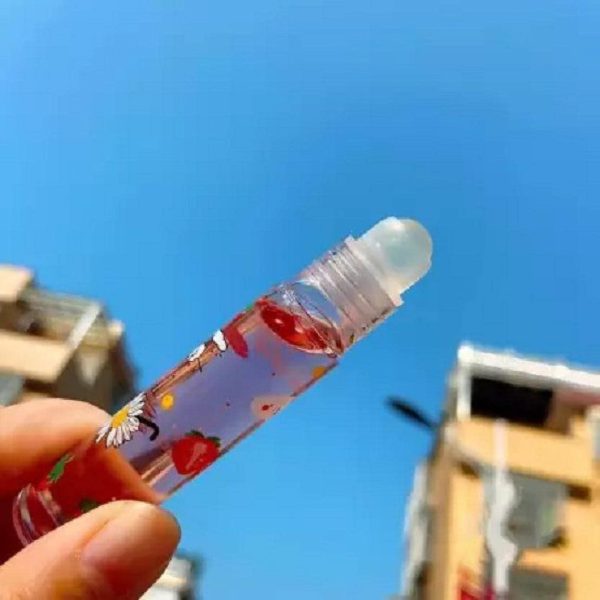 Elecsera Lip Roll-on Fruit Lip Oil Balm Water Lip Glaze 6 Colors Lip gloss Fruit (Pack of: 6, 21.6 g) Multicolor