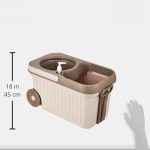 Presto! Plastic Elite Spin Mop with Bigger Wheels and Auto- Fold Handle, Chestnut, 2 Refills - Image 8