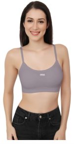SIZZERS Women's Cotton Wire-Free Full Coverage Lightly Padded Sports Bra - Comfortable & Supportive Everyday Wear - Pack of 3 (Size- 28 to 32, Multicolor Black Pink Grey) - Image 3