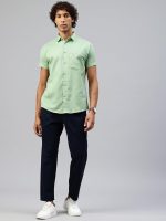 Majestic Man Men Slim Fit Pure Cotton Solid Half Sleeve Casual Shirt - Image 5