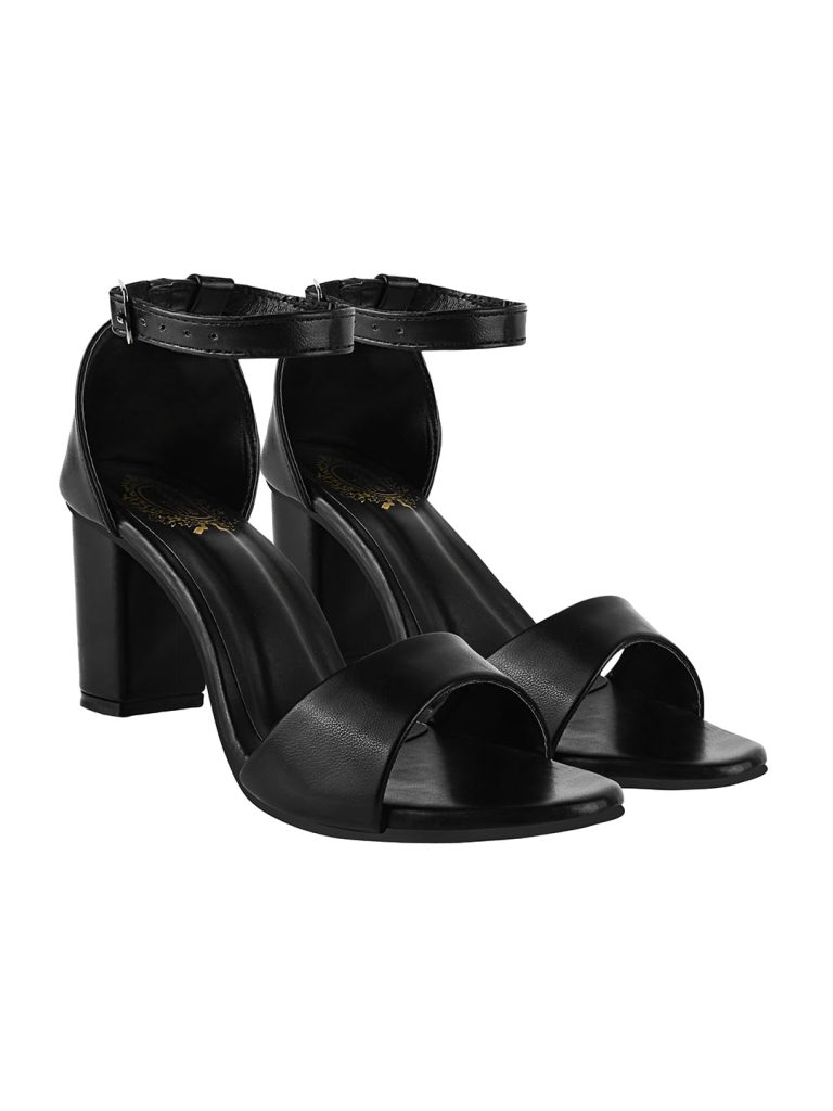 Shoetopia Stylish Ankle Strap Block Heeled Sandals for Women & Girls