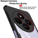 TheGiftKart Shockproof Crystal Clear Back Cover Case for Mi Redmi A4 5G / Redmi 14C 5G / Poco C75 5G / M7 5G | 360 Degree Protection | Protective Design | Transparent Cover (PC & TPU, Black Bumper) - Image 5