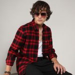 Campus Sutra Men's Cotton Comfort Fit Brushed Buffalo Check Shirtfor Casual Wear | Spread Collar | Long Sleeve | Button Closure | Shirt Crafted with for Everyday Wear - Image 2
