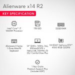 Alienware X14 R2 Gaming Laptop - 14" QHD+ 165Hz Display, 13th Gen Intel Core i7-13620H, 32GB LPDDR5, 1TB SSD, NVIDIA RTX 4060 8GB, Win 11, Alienware X Series AlienFX Keyboard, 1.91 kg, Lunar Silver - Image 12