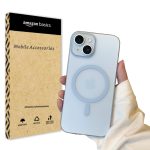 amazon basics Luxury Paper Thin Case Cover for iPhone 15 | Matte Finish | Compatible with magsafe | (Blue, iPhone 15) - Image 2