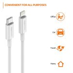 amazon basics TPE Type-C to Lightning Cable | 30W Fast Charging, 480Mbps Data Transfer Speed | Compatible With iPhone, iPad Air, Pro, Mini, iPad | 1 meter (White) - Image 7