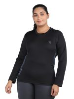 CHKOKKO Women's Polyester Regular Fit Full Sleeve Round Neck Dry Fit Gym Sports T-Shirt