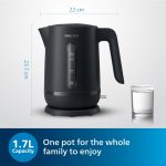 Philips HD9314/90 Double-Walled Electric Kettle | 1.7L Capacity | 1800W Power | Charcoal Grey Color | Perfect for Hot Water | Water Heater Kettle - Image 3