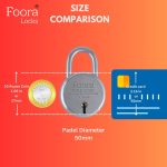 Foora Round 50mm Lock with 5 Keys, Double Locking, 7 Lever Small Padlock – Ideal for Home, Gate, and Door Security - Image 3